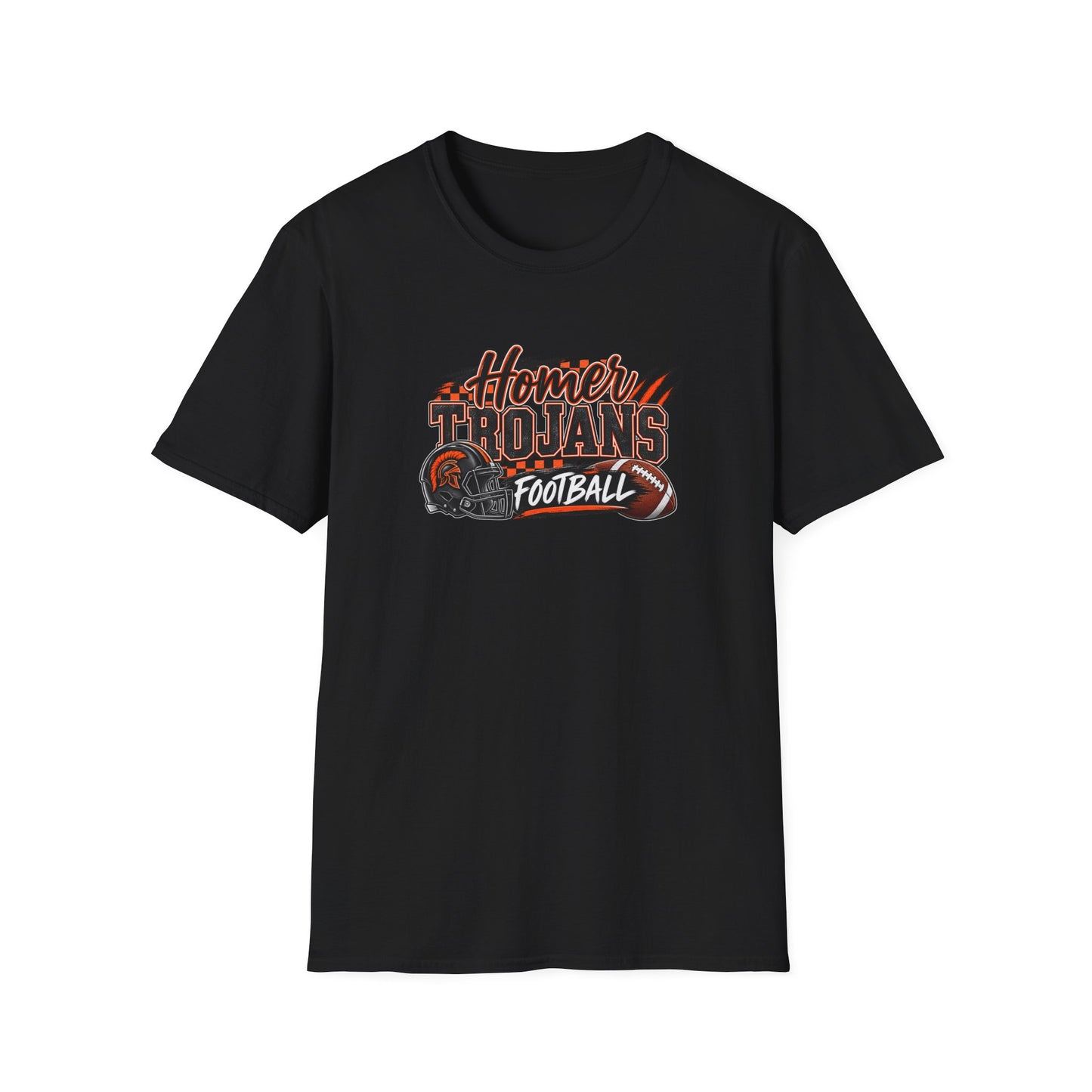 Homer Trojans Football T-Shirt — Vintage Helmet & Claw Logo