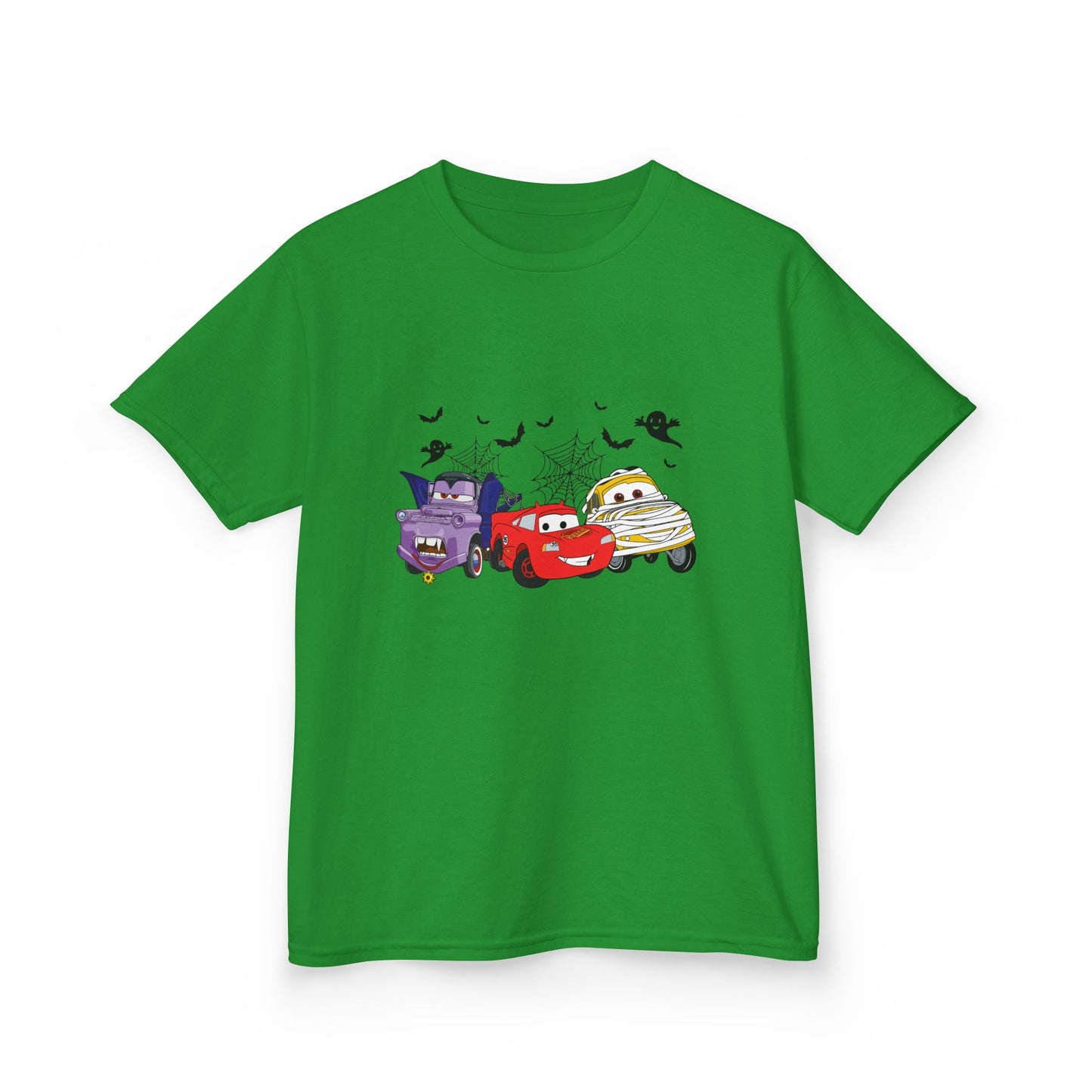 Kids Halloween Monster Cars Tee — Cute Spooky Racing Trucks Design
