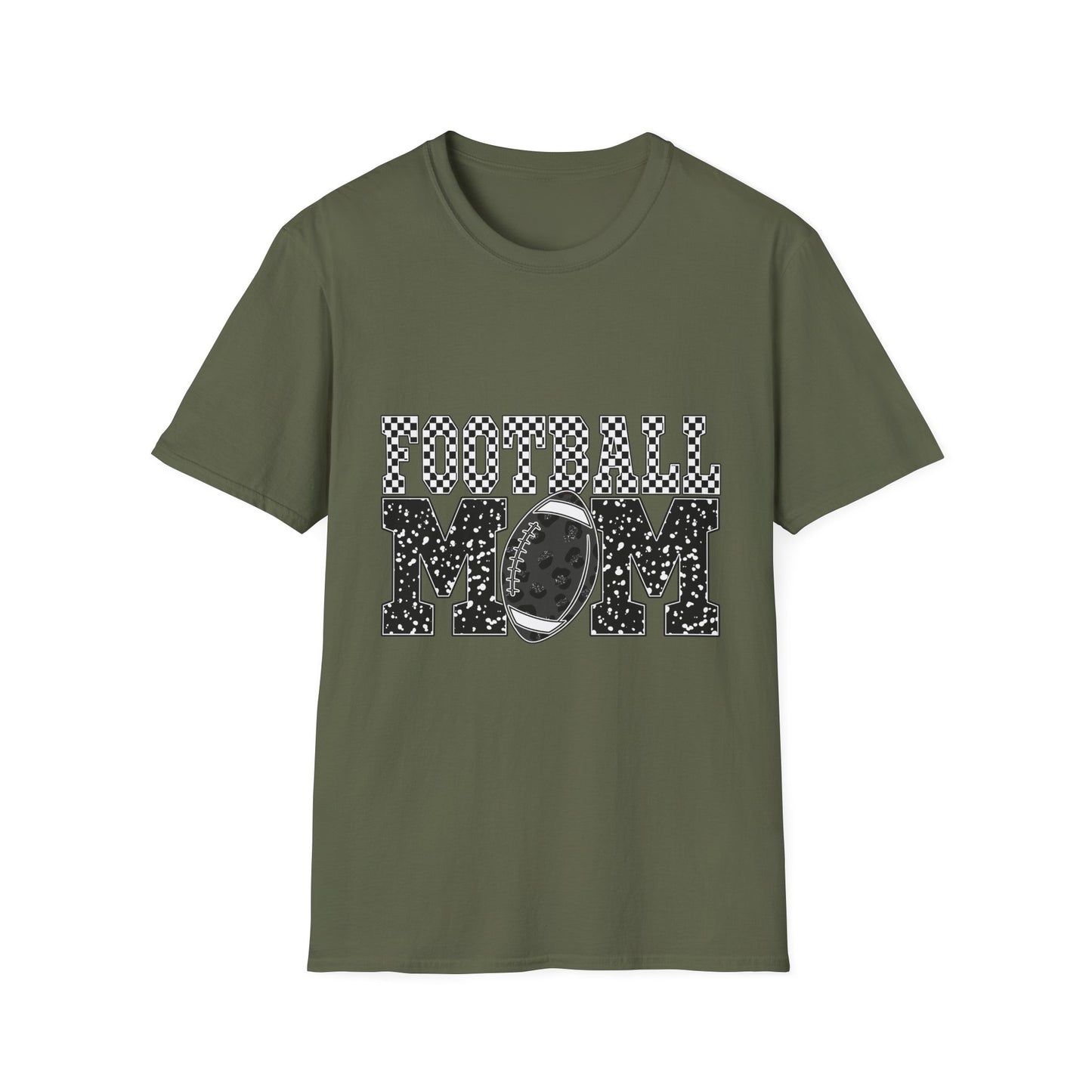 Football Mom T‑Shirt — Vintage Black & White Game Day Tee