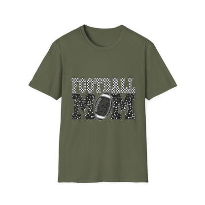 Football Mom T‑Shirt — Vintage Black & White Game Day Tee