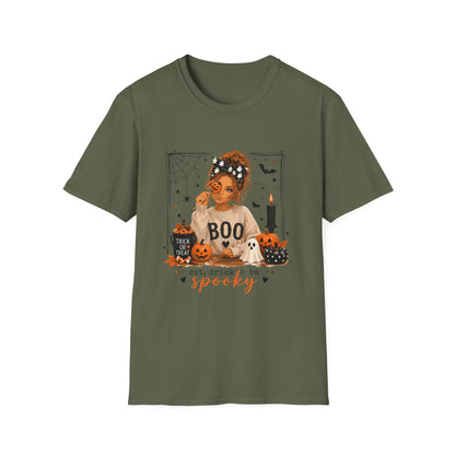 Halloween 'Boo' Girl T-Shirt — Cute Spooky Pumpkin & Candle Graphic Tee