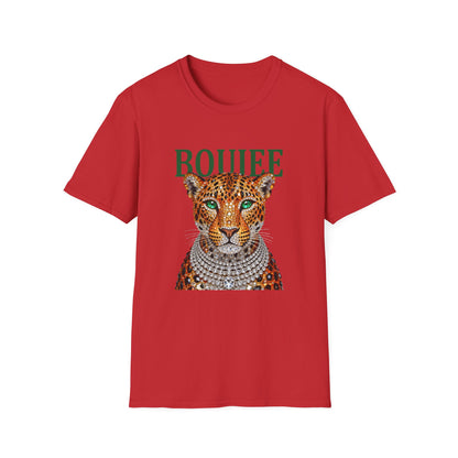 Boujee Leopard T-Shirt — Stylish Women’s Graphic Tee with Jeweled Cat Design