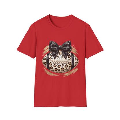 Leopard Circle Graphic Tee — Studded Black Bow Design