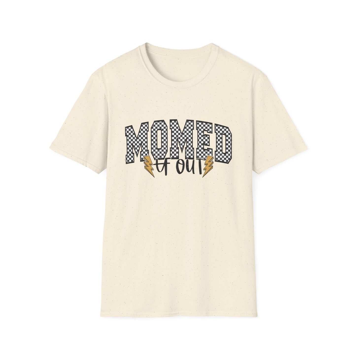 Mom-ed Out T-Shirt — Funny Exhausted Mom Shirt with Lightning Bolts