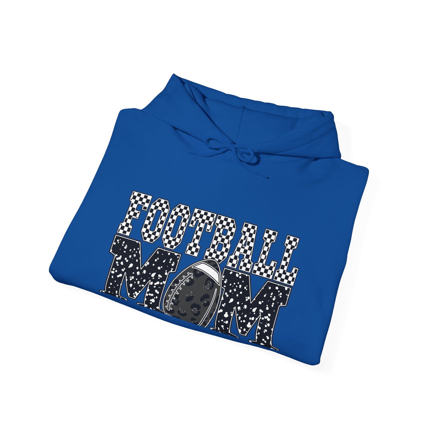 Football Mom Hoodie - Vintage Grunge Football Graphic
