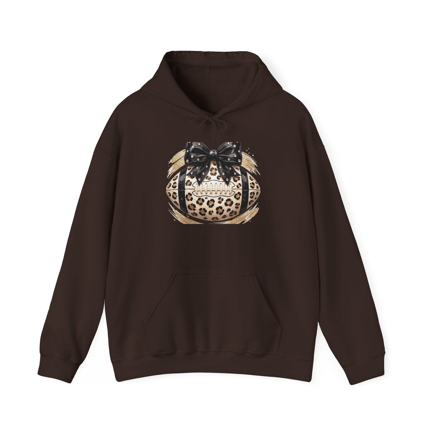 Leopard Print Pumpkin Hoodie with Black Bow — Fall Halloween Sweatshirt