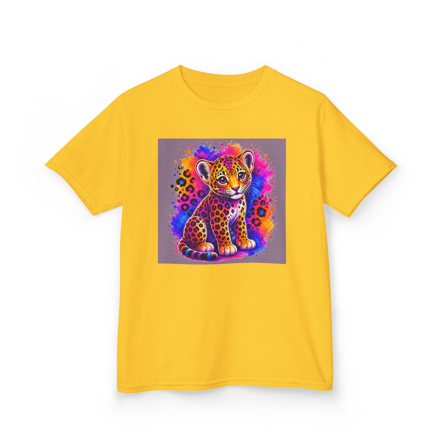 Kids Tee — Colorful Neon Leopard Cub Graphic Shirt