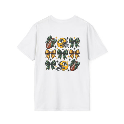 Green Bay Football Bow T-Shirt – Small Chest Logo