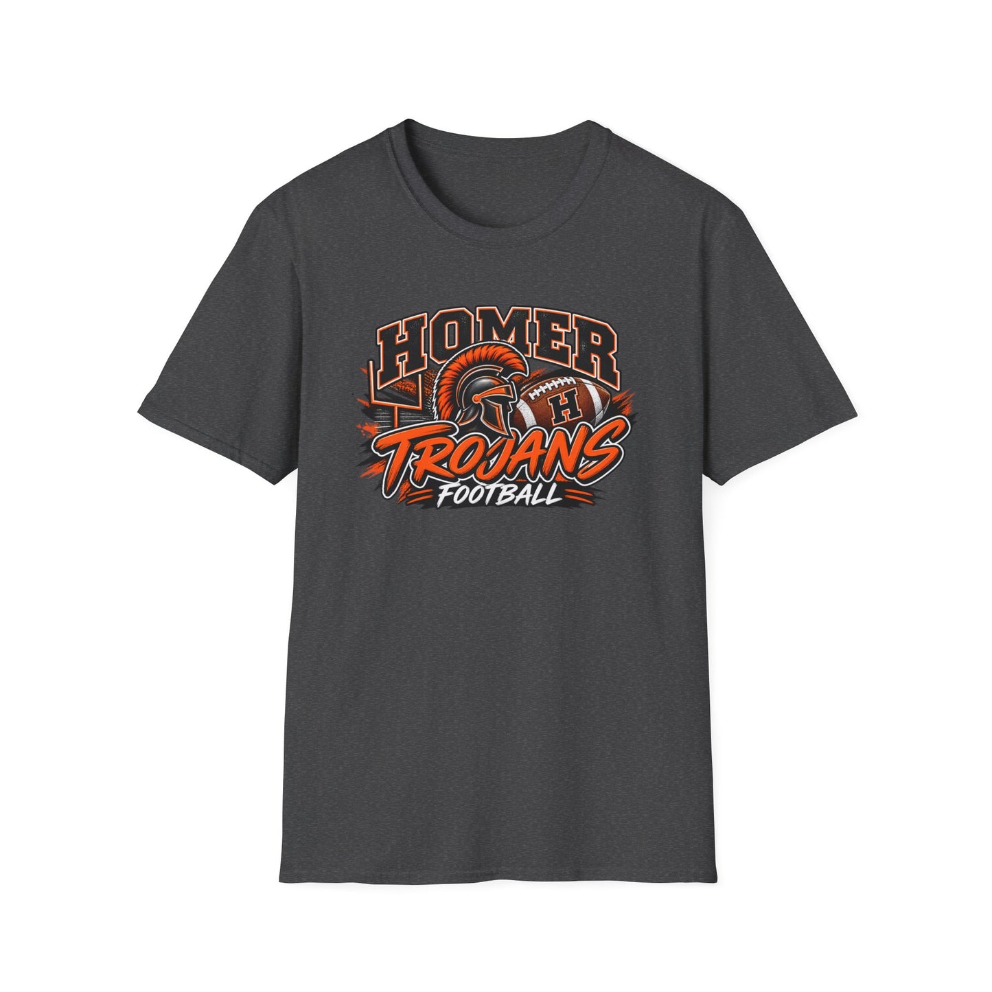 Homer Trojans Football T-Shirt — Vintage Helmet School Spirit Tee