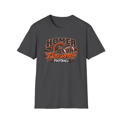 Homer Trojans Football T-Shirt — Vintage Helmet School Spirit Tee
