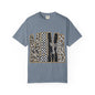 Leopard Checker MAMA Tee — Vintage-Inspired Mama Shirt with Bow Graphic