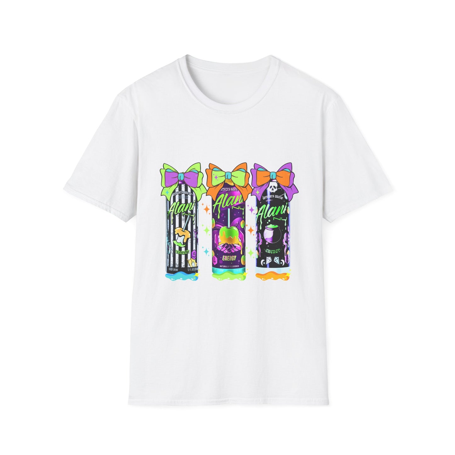 Halloween Ghost Bow T-Shirt — Colorful Trio Graphic Tee