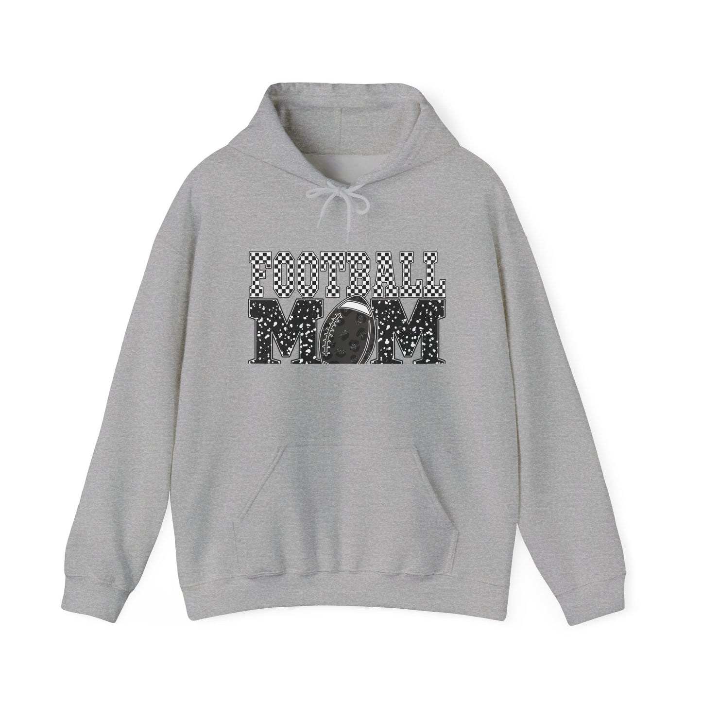 Football Mom Hoodie - Vintage Grunge Football Graphic