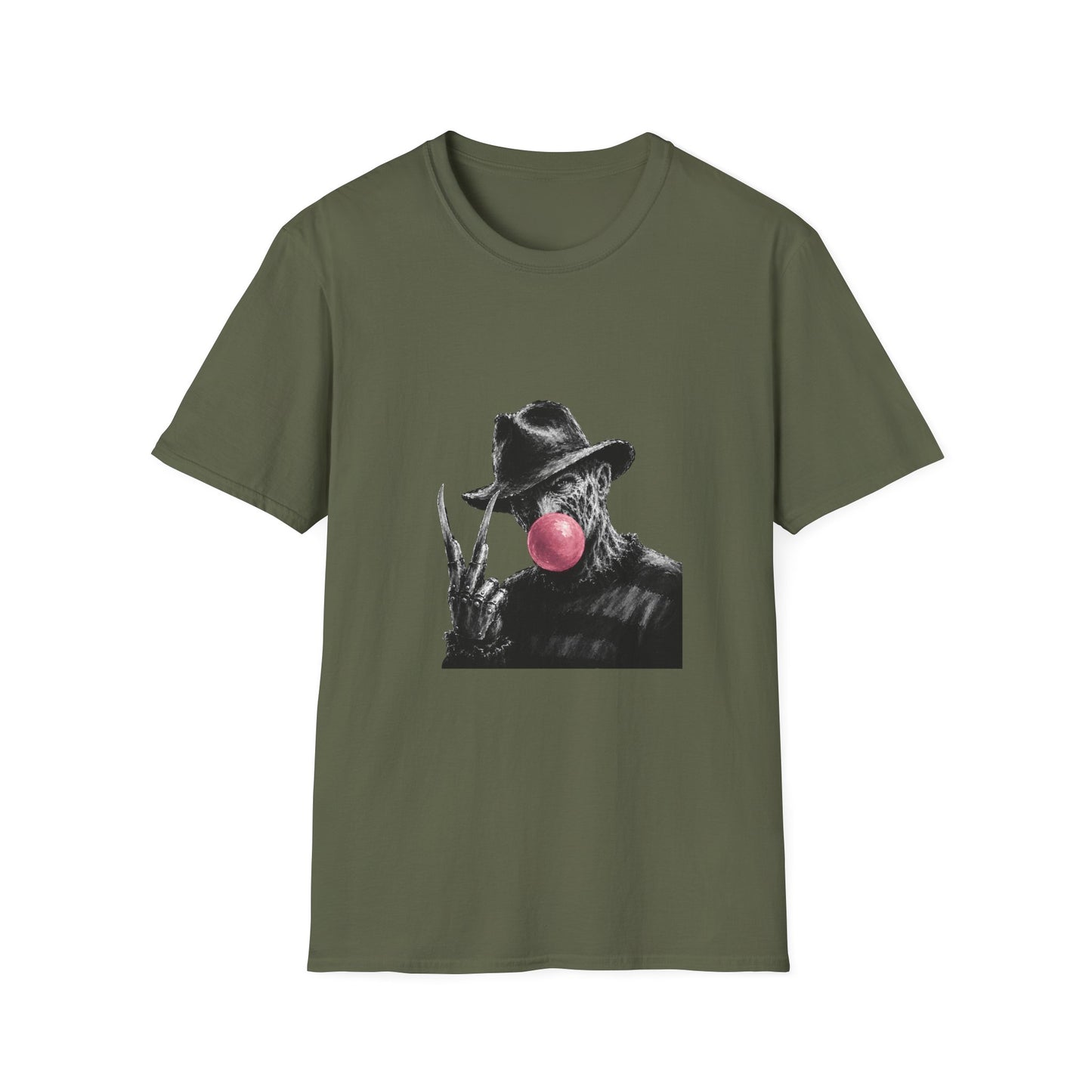 Horror Character Bubblegum T-Shirt — Vintage Freddy-Inspired Graphic Tee