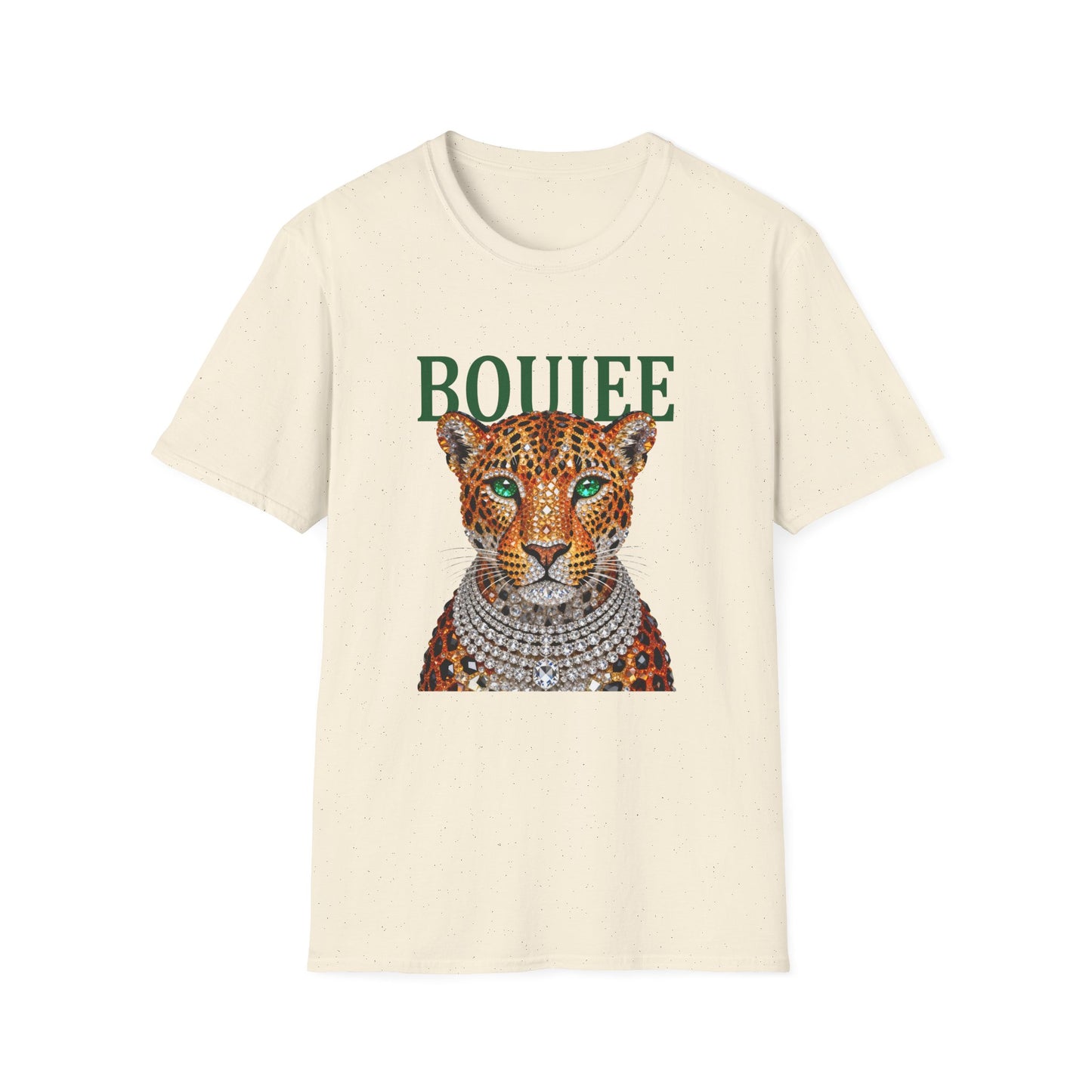 Boujee Leopard T-Shirt — Stylish Women’s Graphic Tee with Jeweled Cat Design