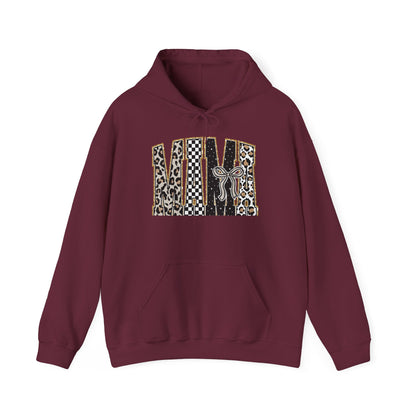 Cowhide Patchwork Hoodie — Leopard & Flag Graphic Pullover