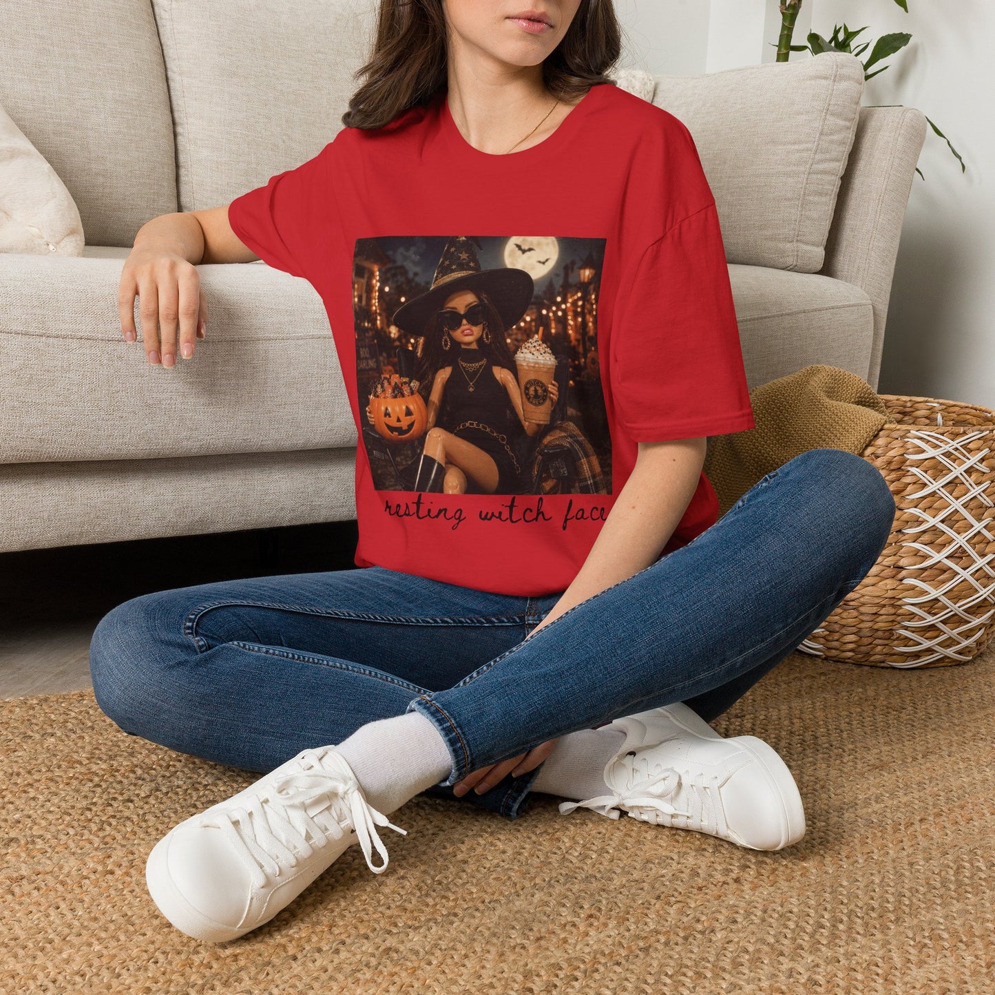 Halloween Witch Tee — 'Resting Witch Face' Graphic T-Shirt