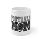 Football Mom 11oz Ceramic Mug — Black & White Team Spirit Coffee Cup