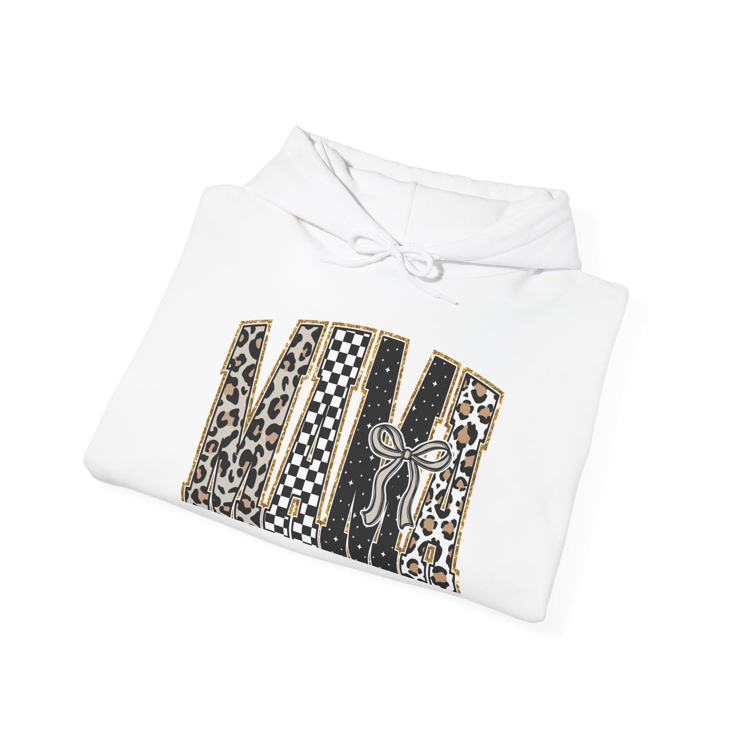 Cowhide Patchwork Hoodie — Leopard & Flag Graphic Pullover
