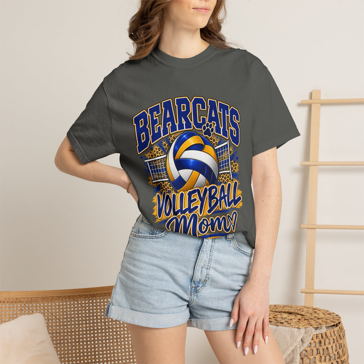 Bearcats Volleyball Mom T‑Shirt — Team Spirit Volleyball Mom Tee