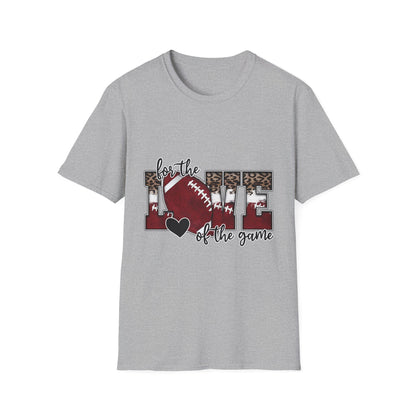 Football Mom Tee — "For the Love of the Game" Leopard Accent