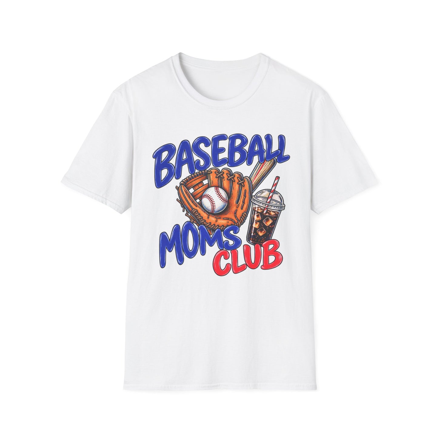 Baseball Moms Club T‑Shirt — Cute Baseball Glove & Snack Design