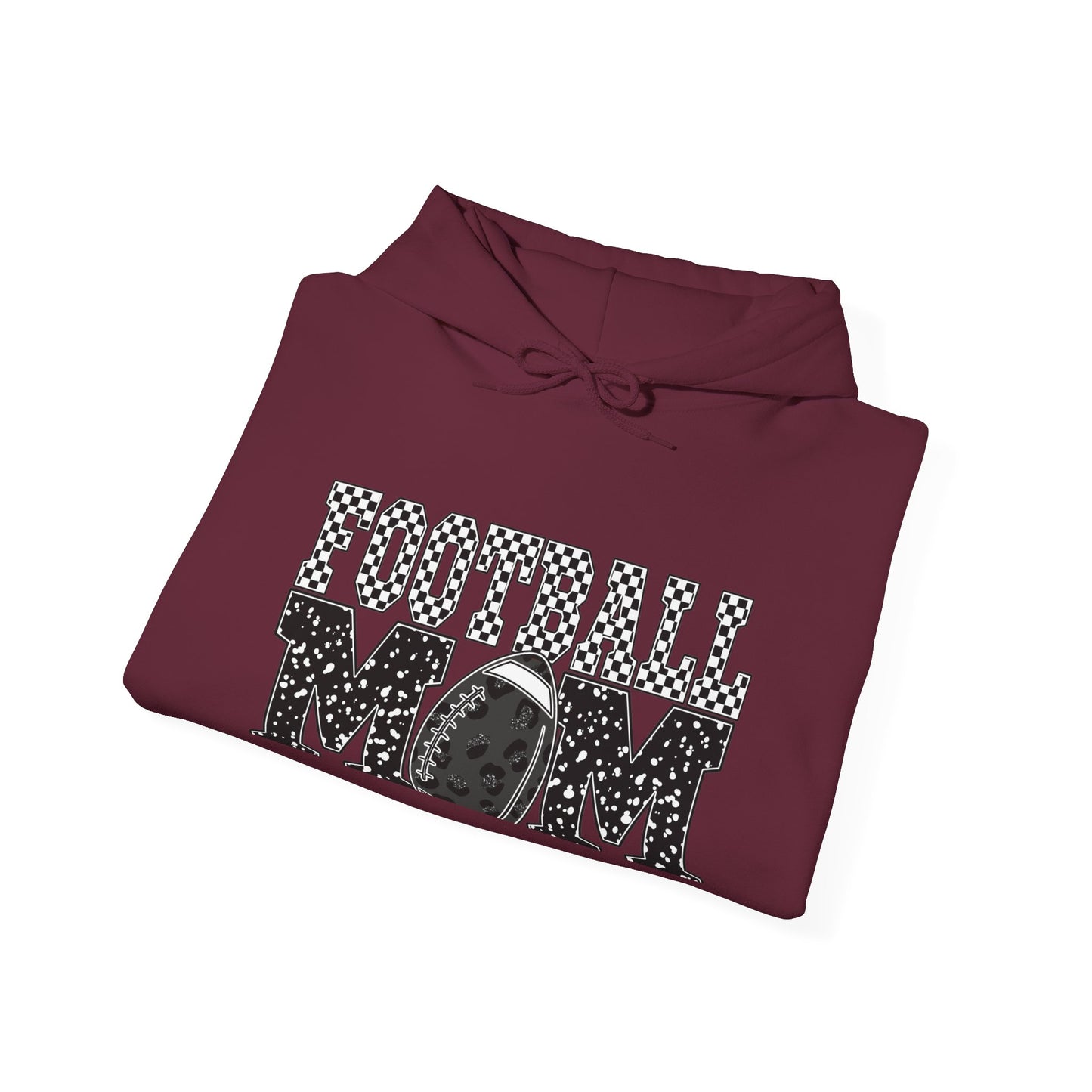 Football Mom Hoodie - Vintage Grunge Football Graphic