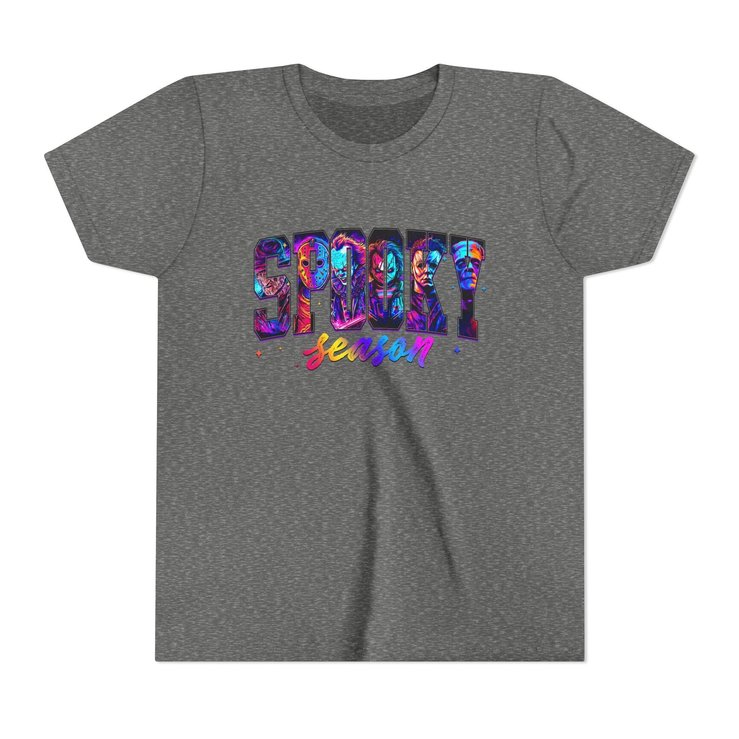 Youth Tee — "Spooky Season" Colorful Halloween Graphic Shirt