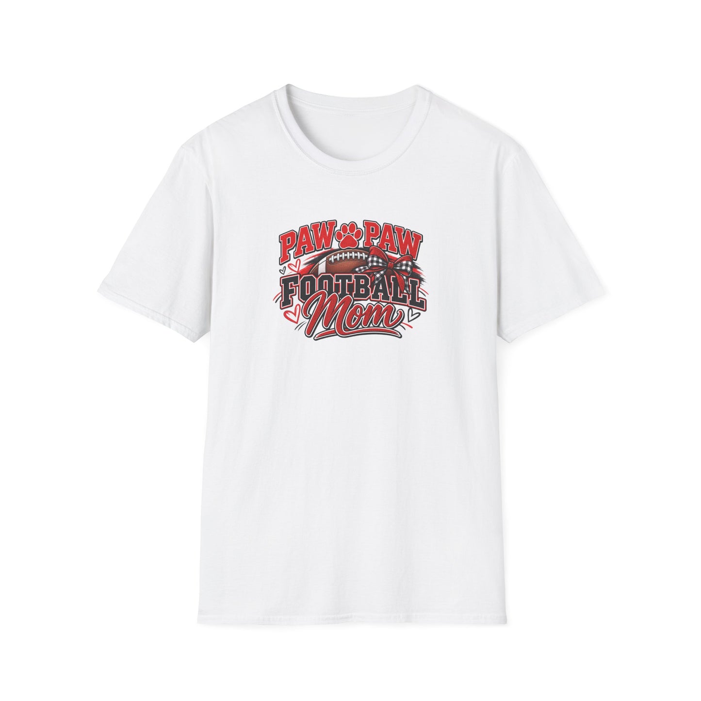 Paw Paw Football Mom T-Shirt — Cute Paw Print Football Mom Tee