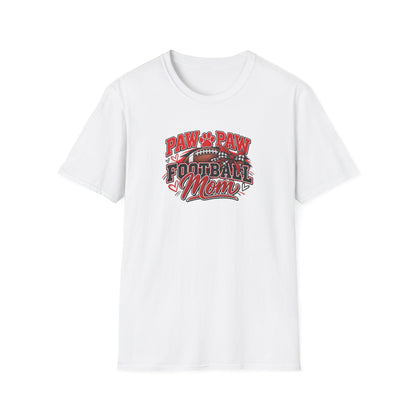 Paw Paw Football Mom T-Shirt — Cute Paw Print Football Mom Tee