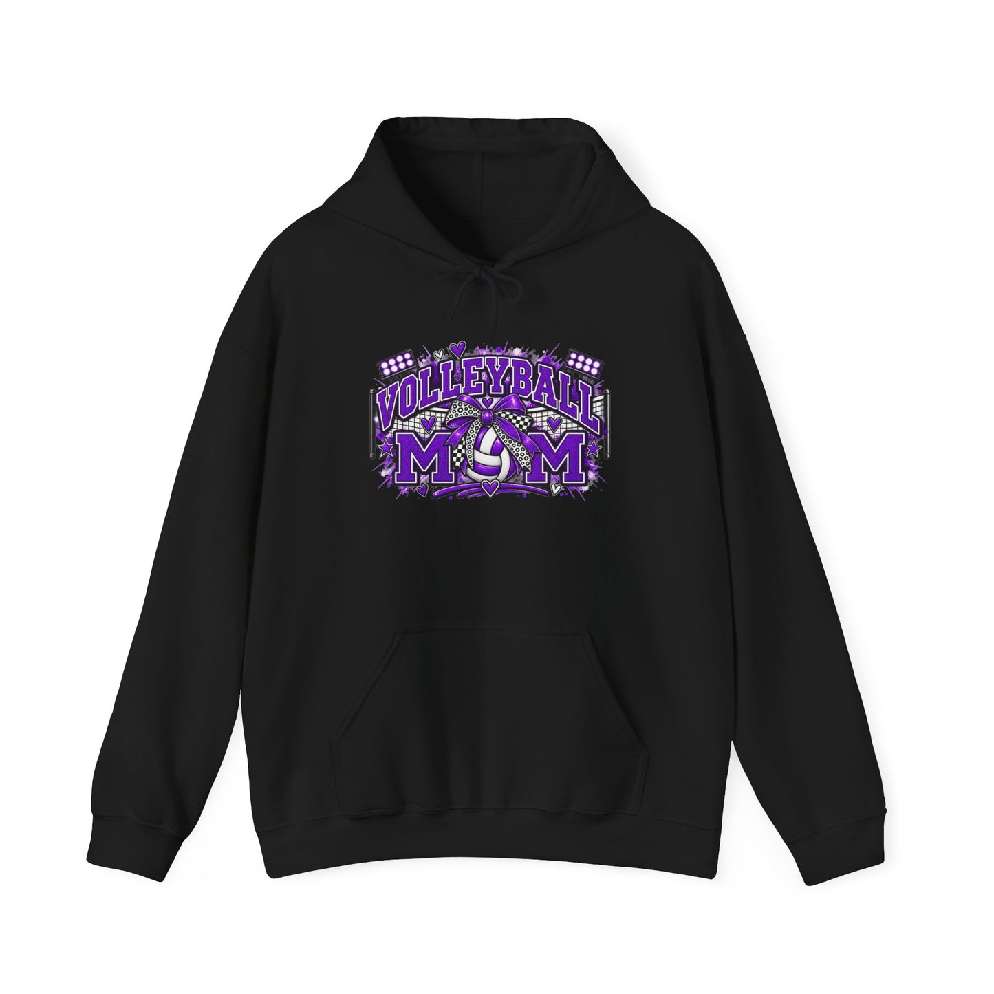 Volleyball Mom Hoodie – Purple Team Spirit Graphic