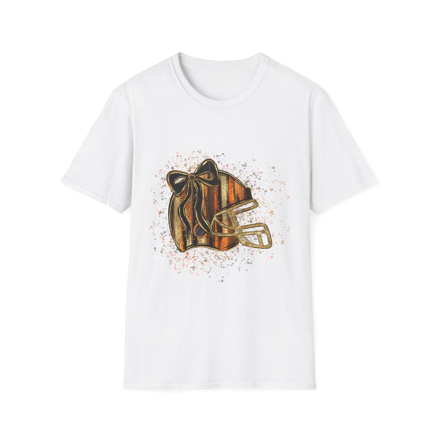Football Helmet Bow T-Shirt — Cute Girly Football Mom Tee