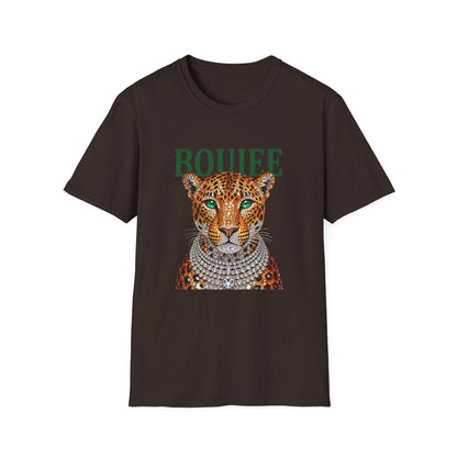 Boujee Leopard T-Shirt — Stylish Women’s Graphic Tee with Jeweled Cat Design