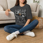 Gameday Football Bow T-Shirt — Floral Black & White Grunge Design