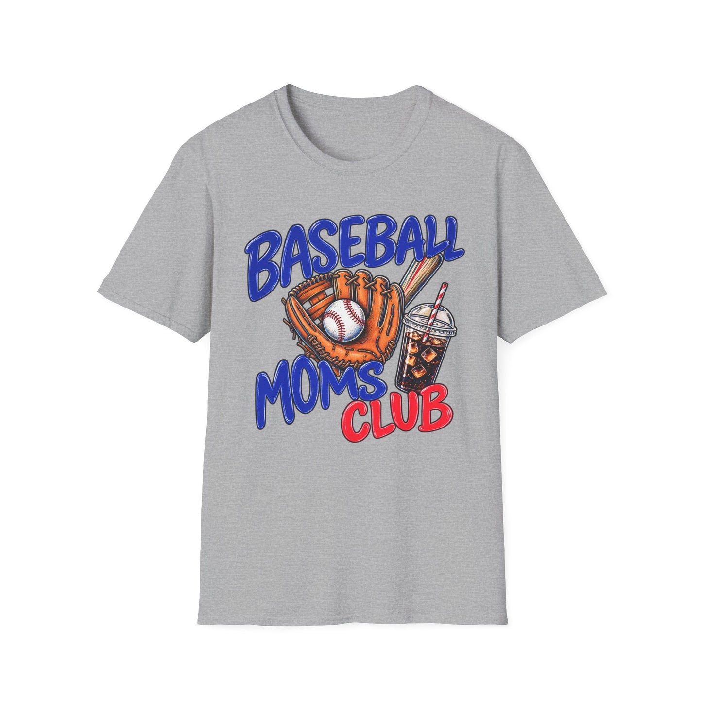 Baseball Moms Club T‑Shirt — Cute Baseball Glove & Snack Design