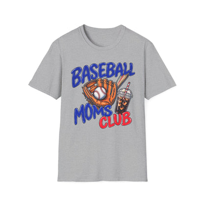 Baseball Moms Club T‑Shirt — Cute Baseball Glove & Snack Design