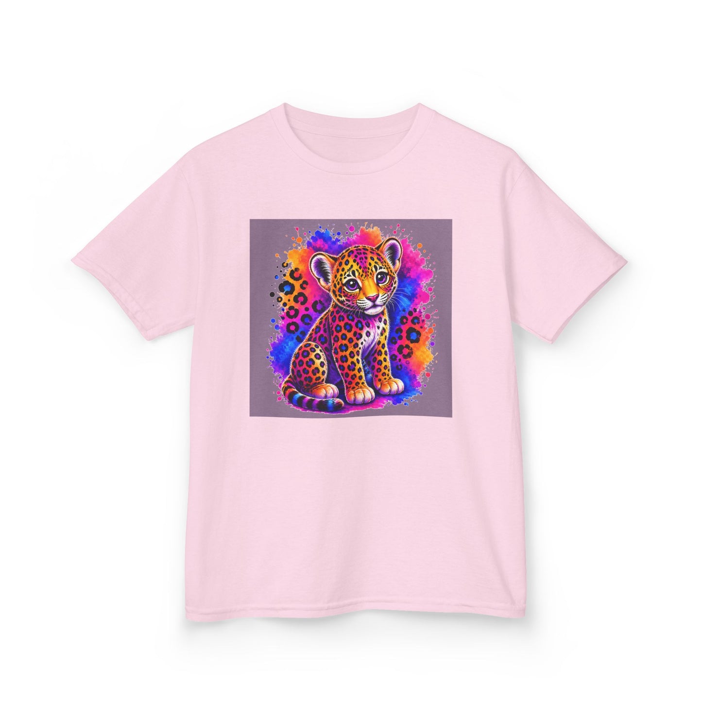 Kids Tee — Colorful Neon Leopard Cub Graphic Shirt