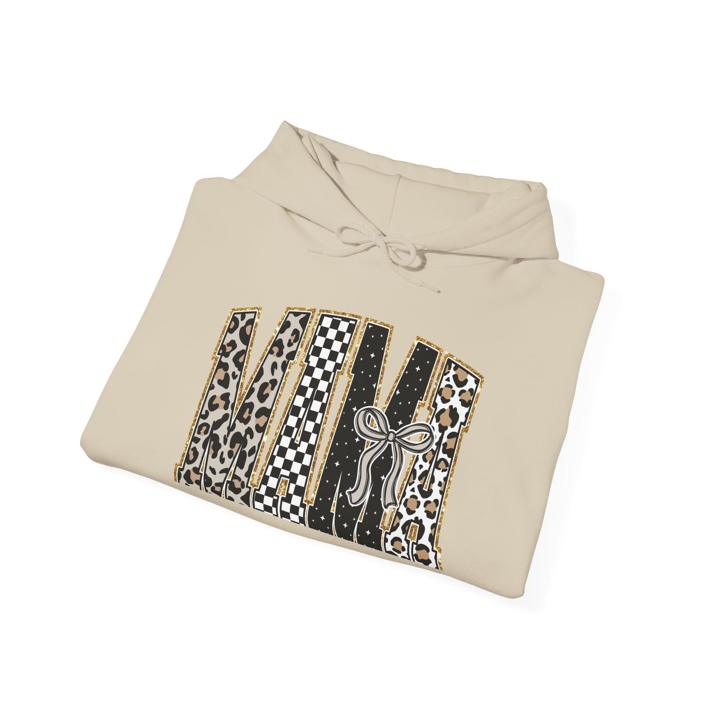 Cowhide Patchwork Hoodie — Leopard & Flag Graphic Pullover
