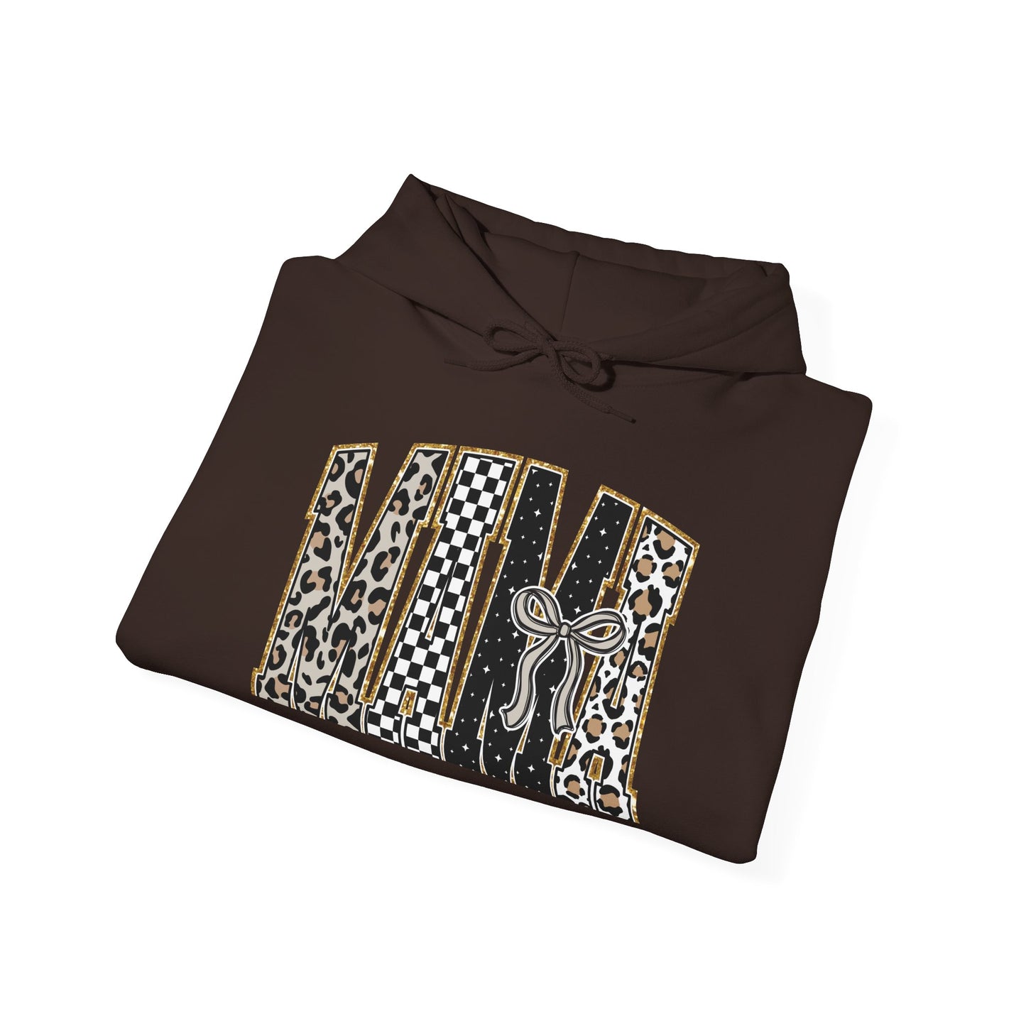 Cowhide Patchwork Hoodie — Leopard & Flag Graphic Pullover