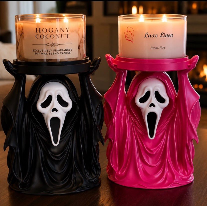 Ghost face candle holder
