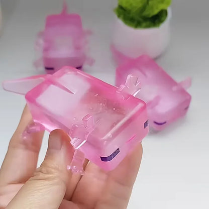 Pink axolotl, squishy stress relief toy