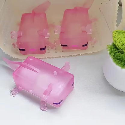 Pink axolotl, squishy stress relief toy