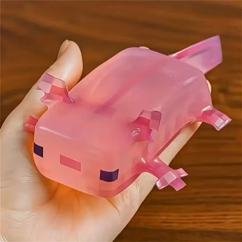 Pink axolotl, squishy stress relief toy