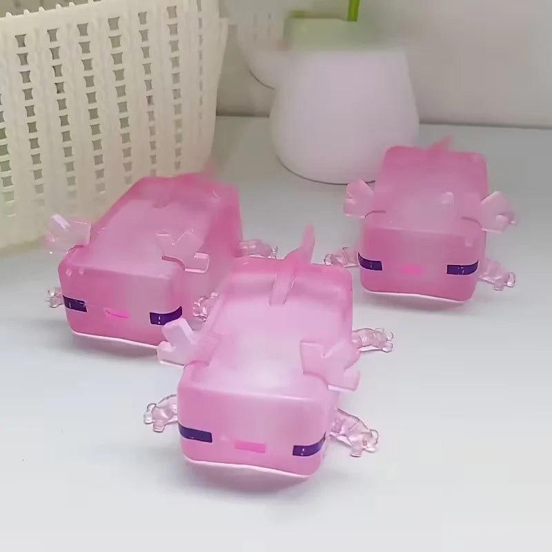 Pink axolotl, squishy stress relief toy